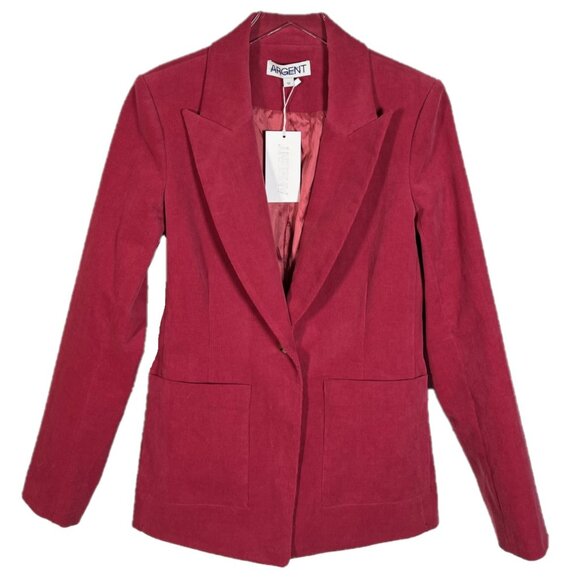 Argent Patch Pocket Blazer in Red Corduroy Size 10